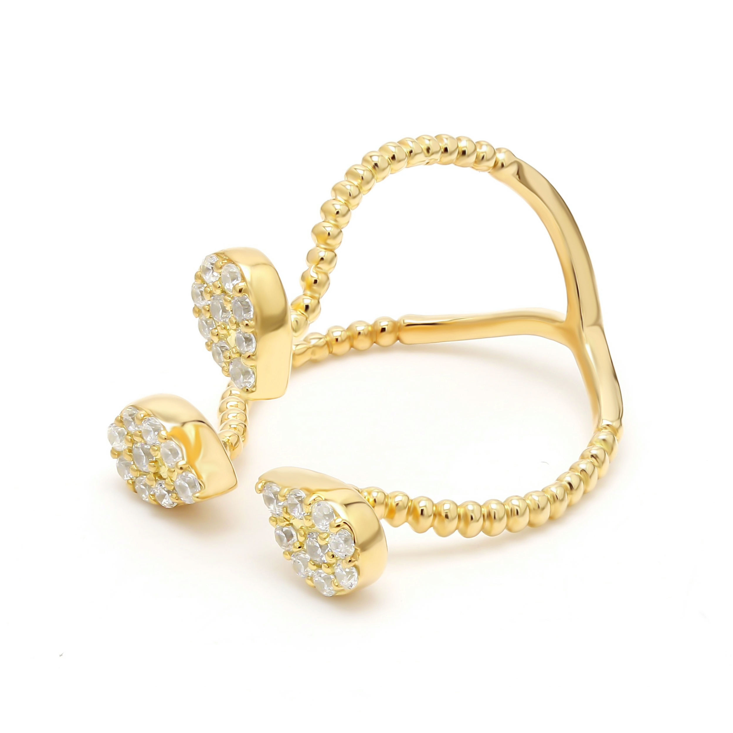 14K Yellow Gold Diamond Stackable Ring