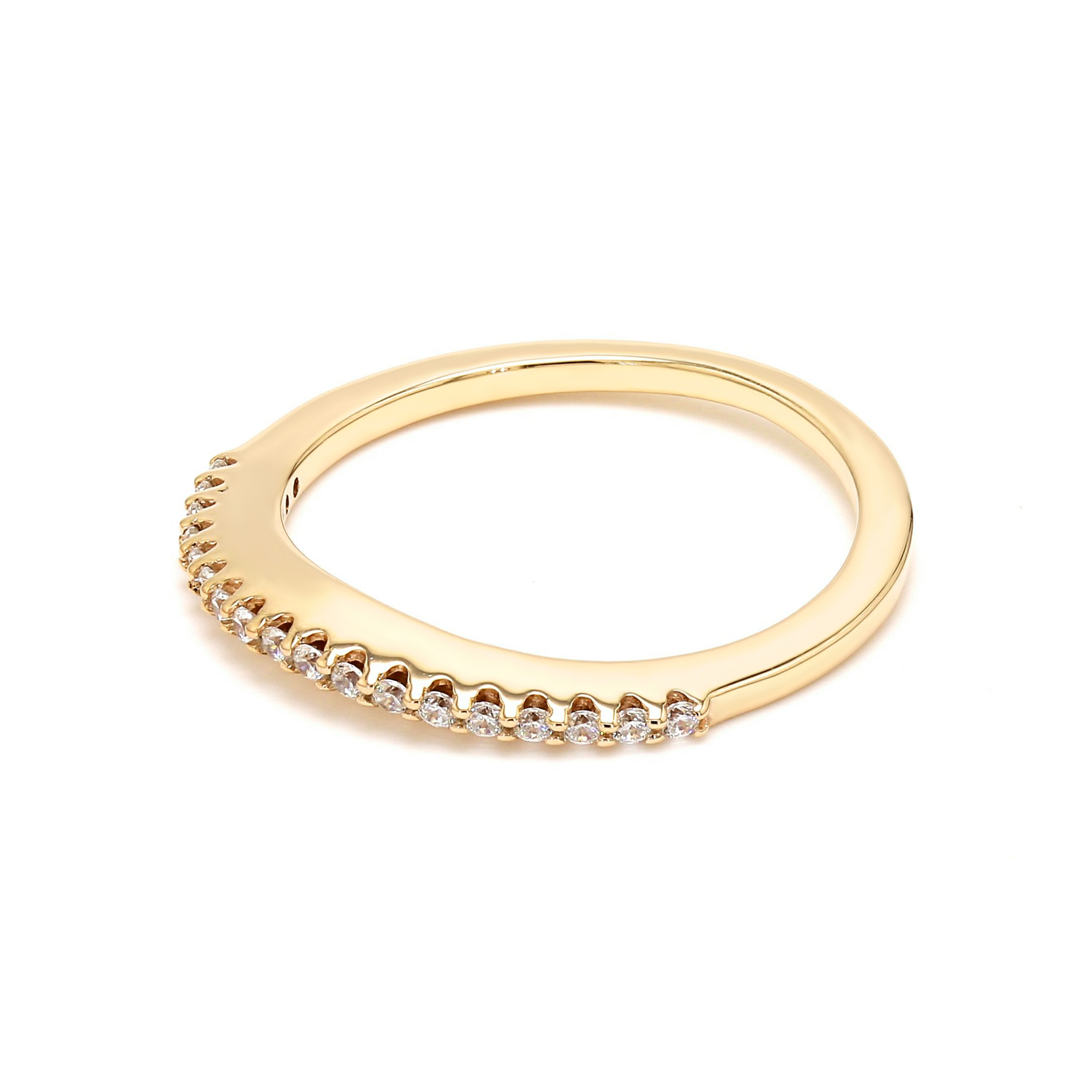 14K Yellow Gold . tw. Diamond Stackable Ring