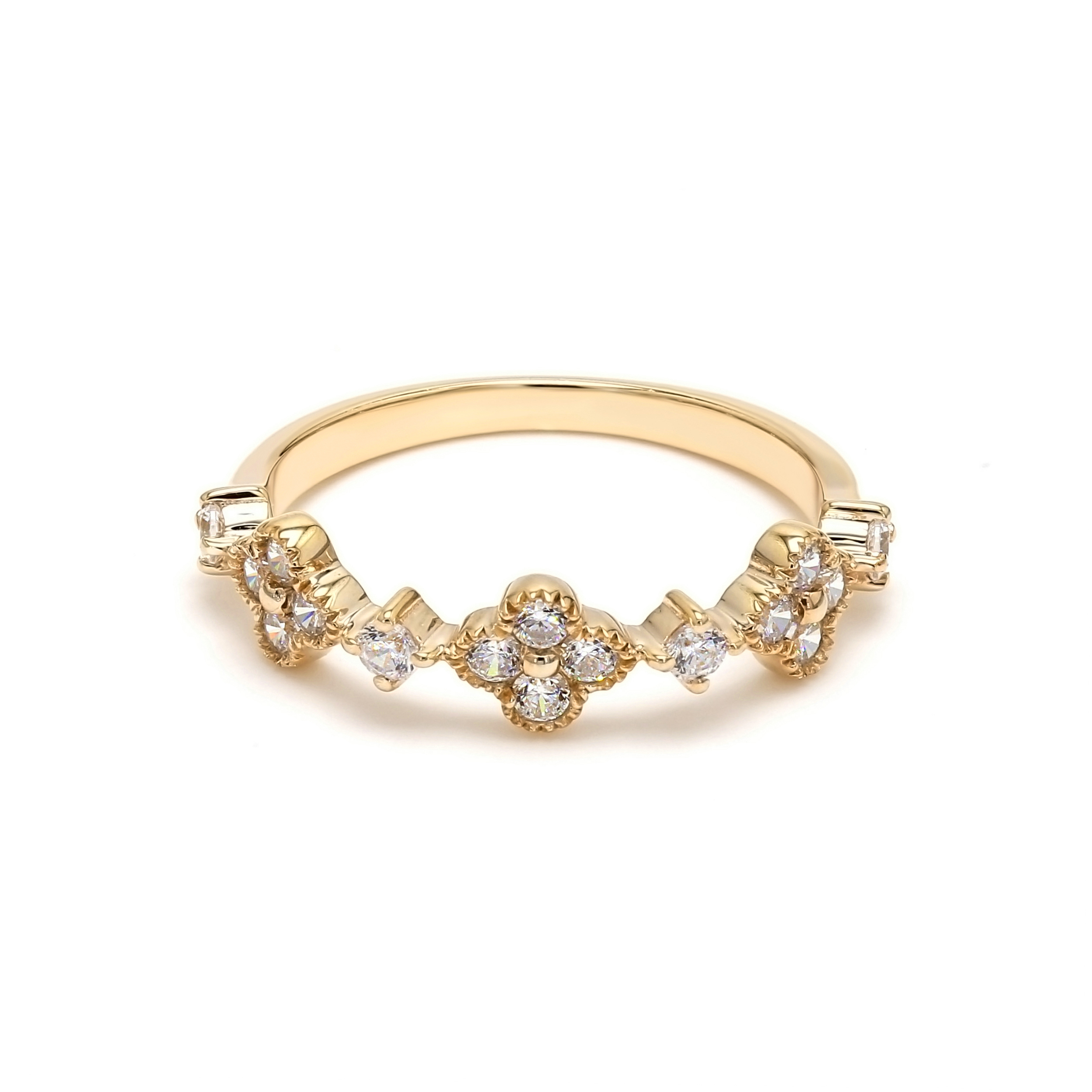 14K Yellow Gold . tw. Diamond Stackable Ring
