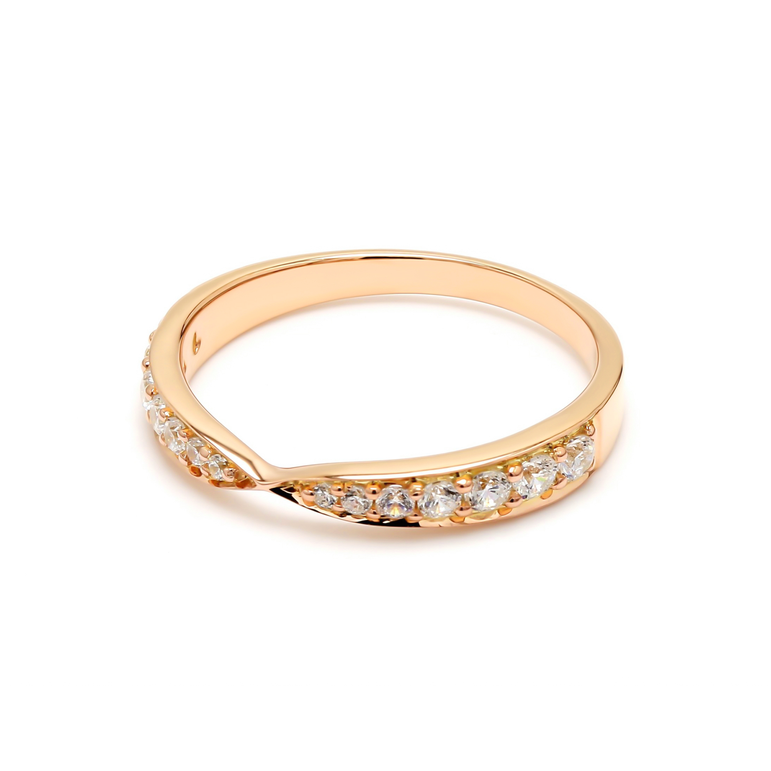 14K Yellow Gold . tw. Diamond Stackable Ring