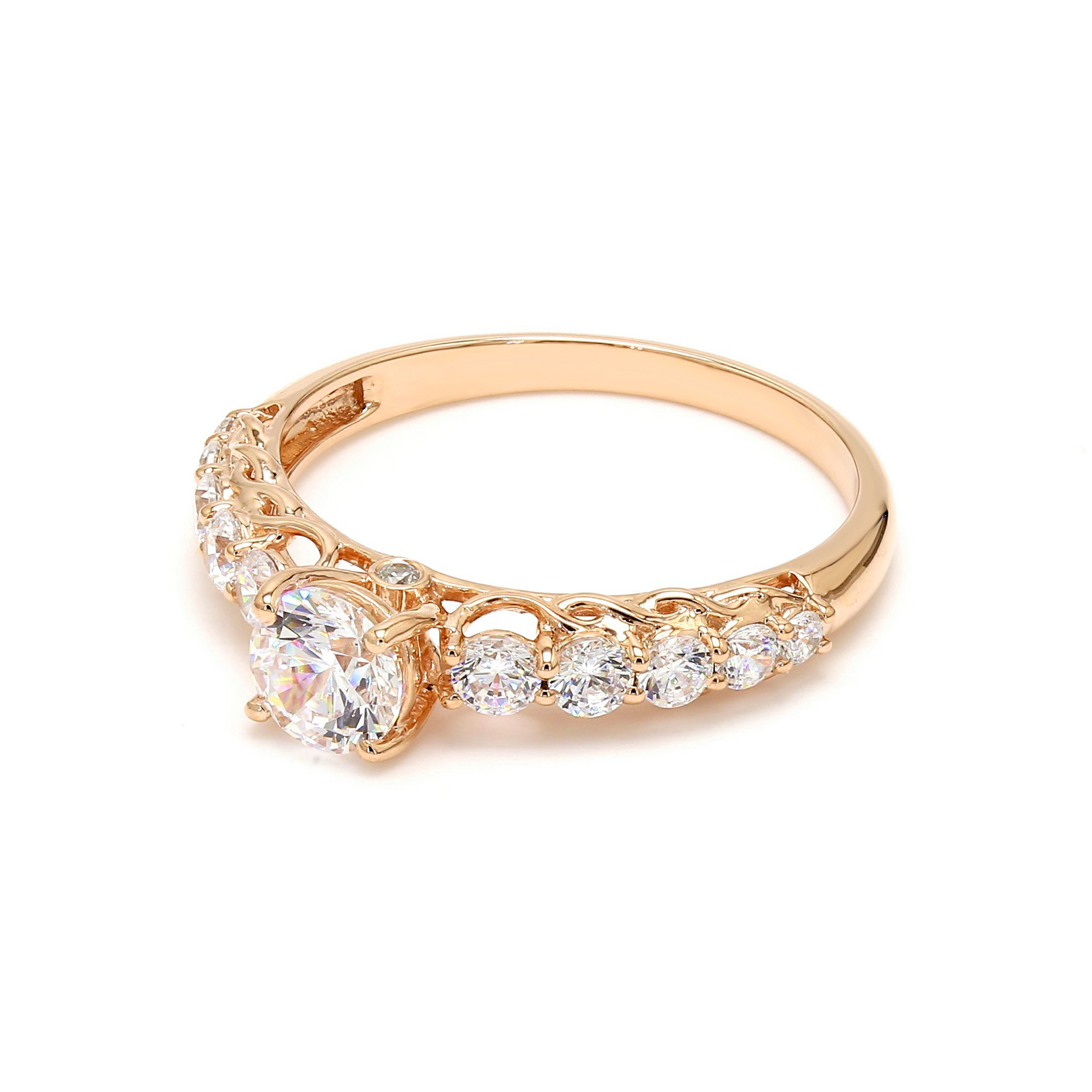14K Yellow Gold Diamond Engagement Ring