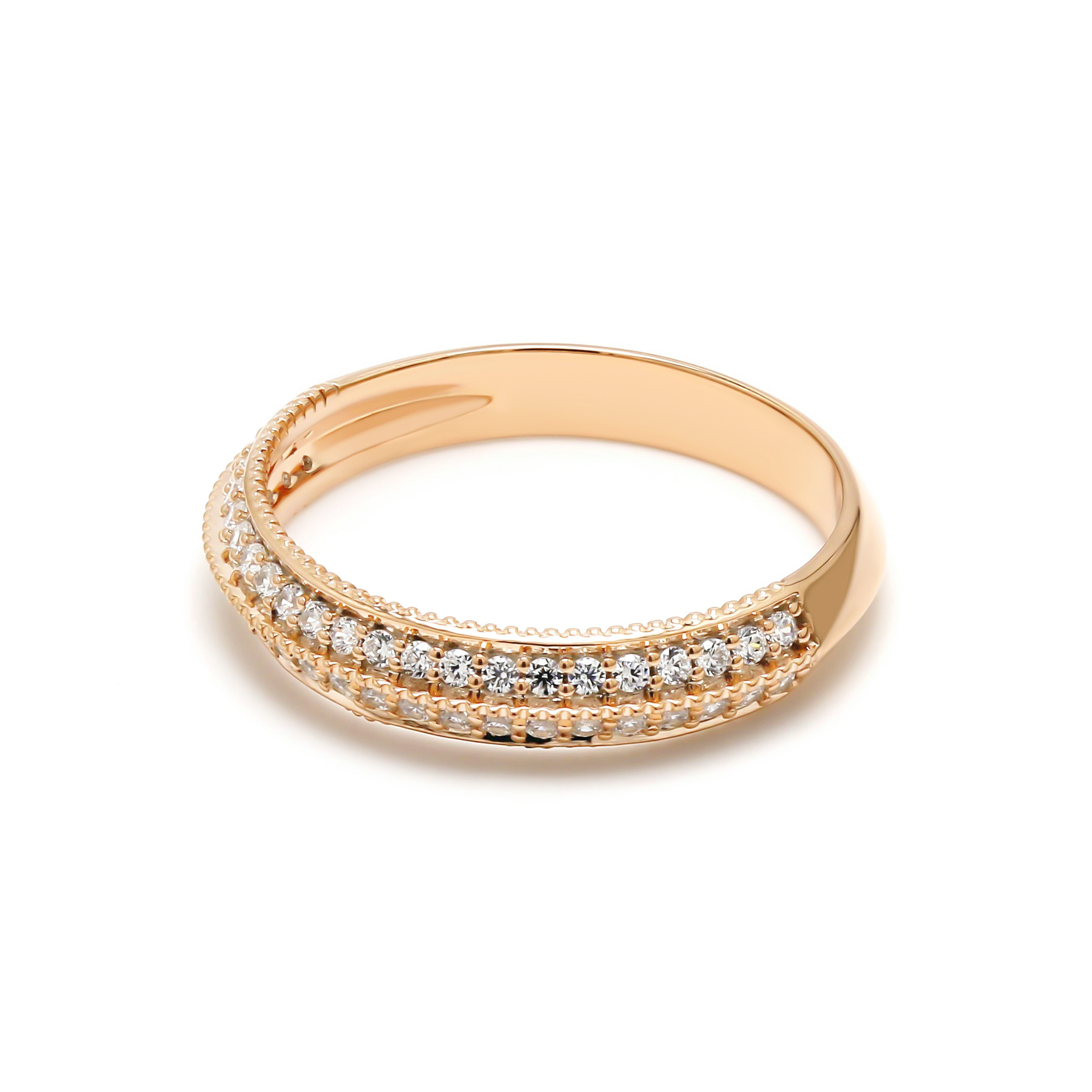 14K Yellow Gold . tw. Diamond Stackable Ring