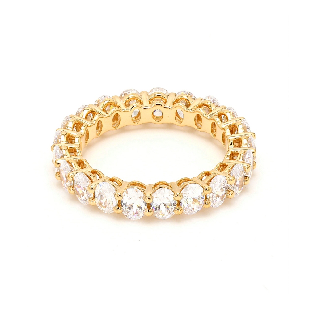 14K Yellow Gold . tw. Oval Shape Diamond Eternity Band