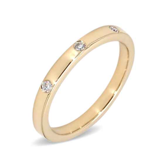 14K Yellow Gold Diamond Stackable Ring