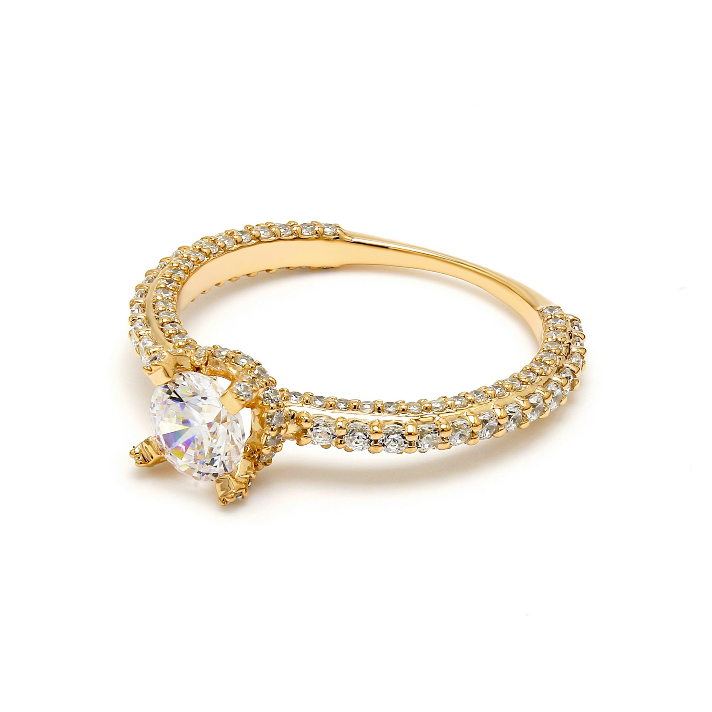 14K Yellow Gold Diamond Engagement Ring