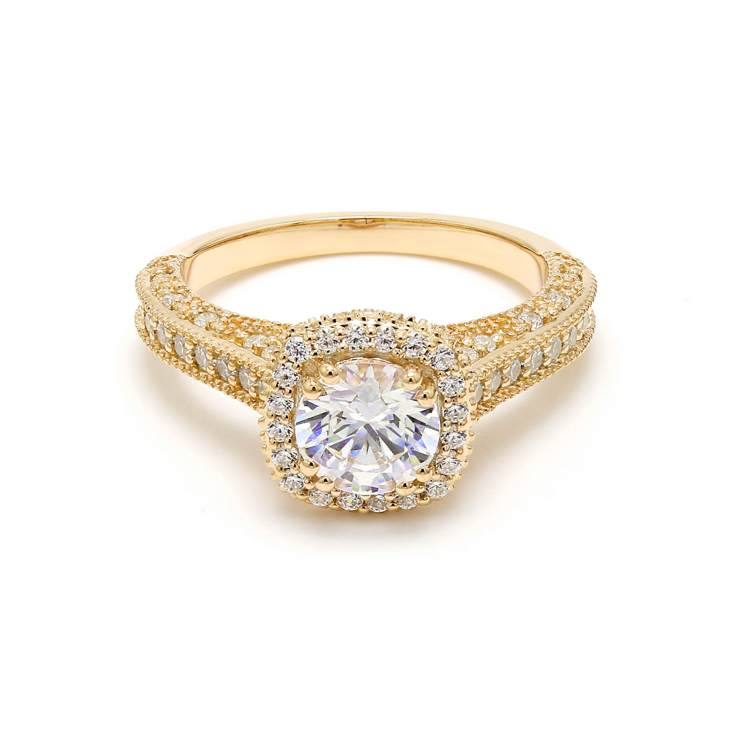 14K Yellow Gold Diamond Engagement Ring