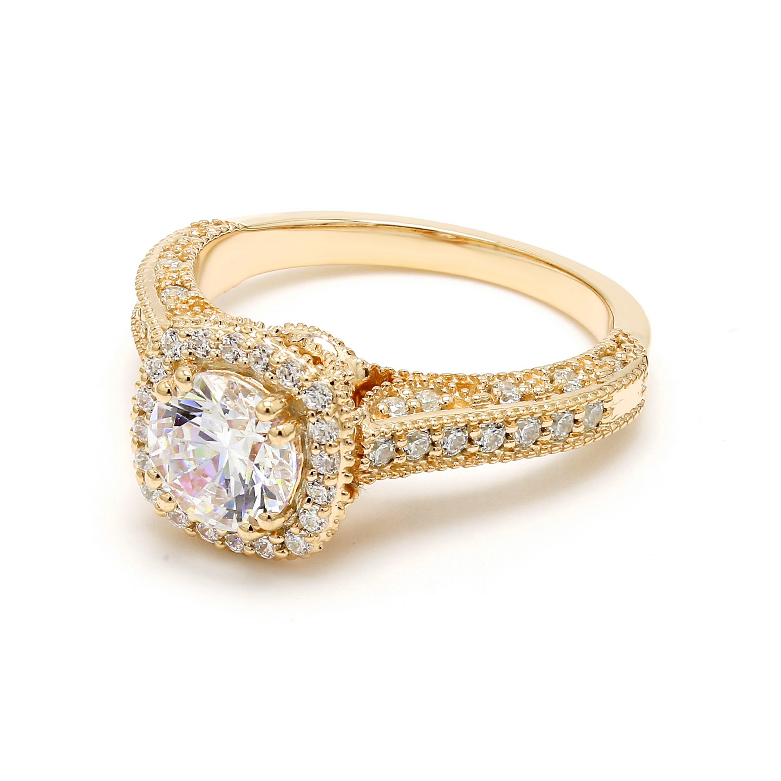 14K Yellow Gold Diamond Engagement Ring