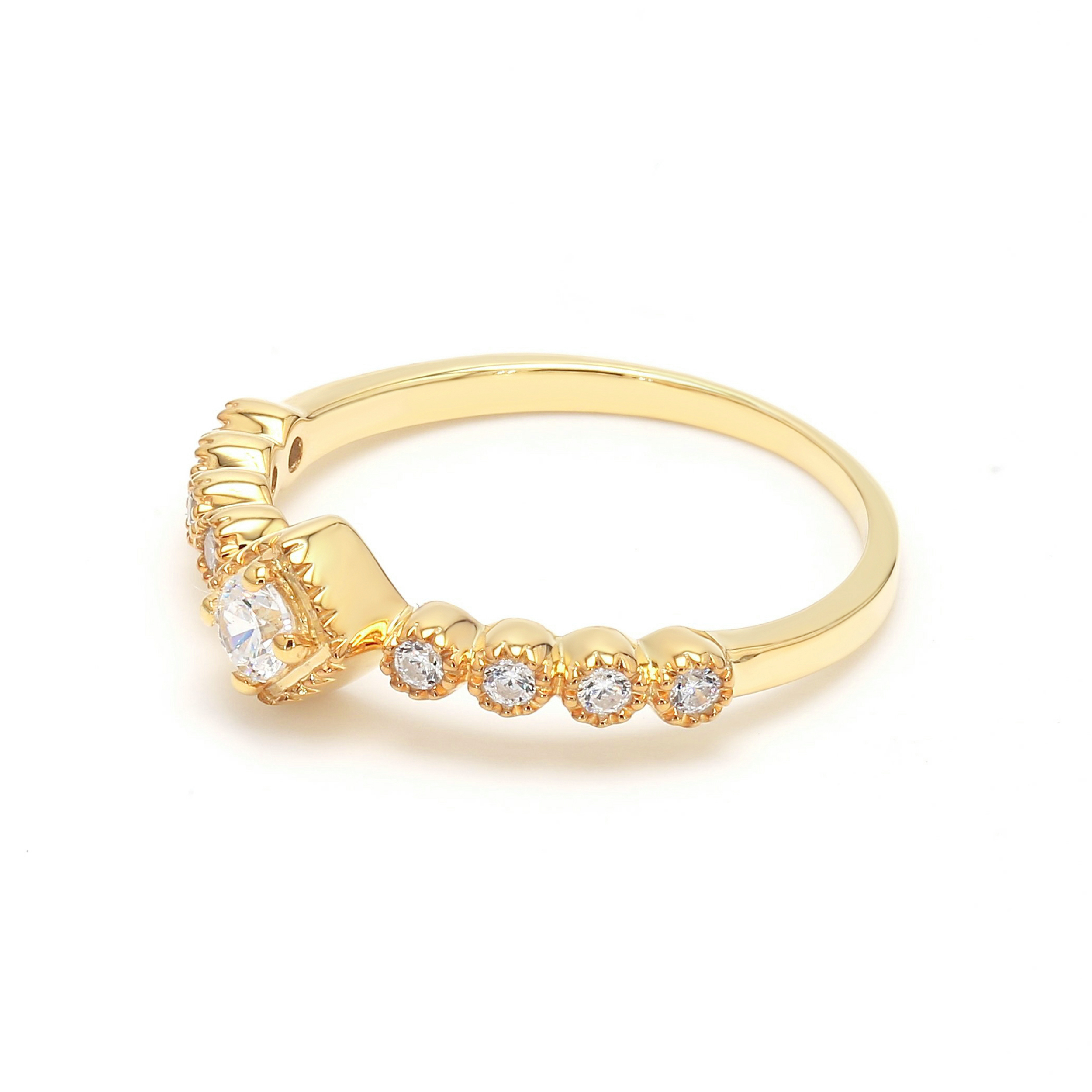14K Yellow Gold . tw. Diamond Stackable Ring