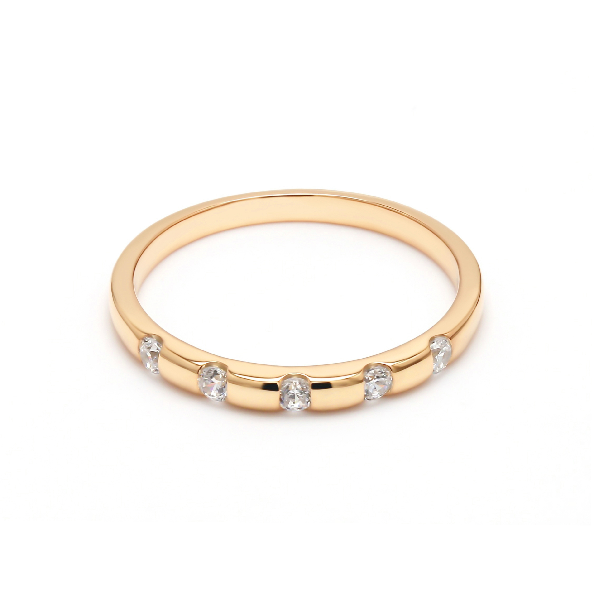 14K Yellow Gold Diamond Stackable Ring
