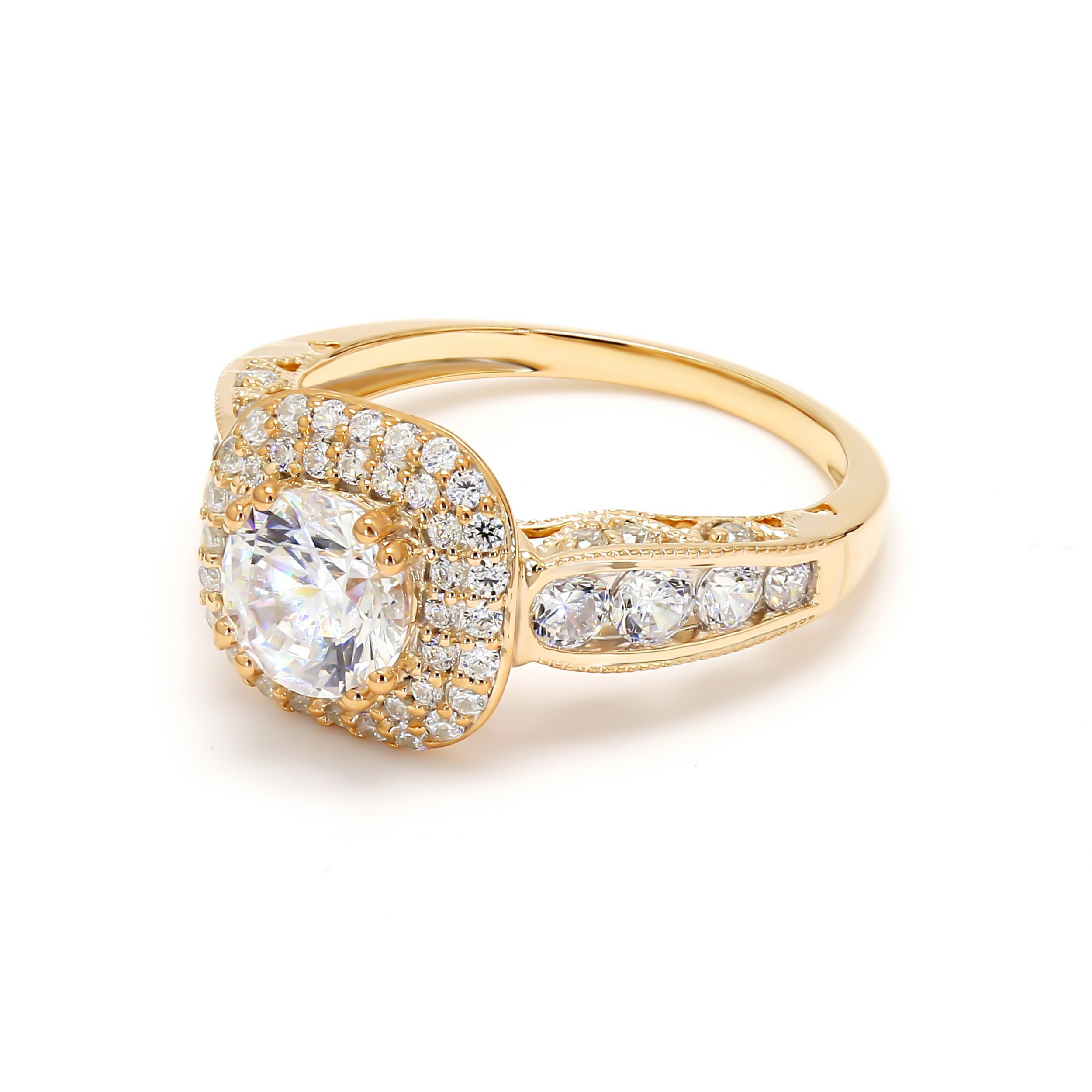 14K Yellow Gold Diamond Engagement Ring
