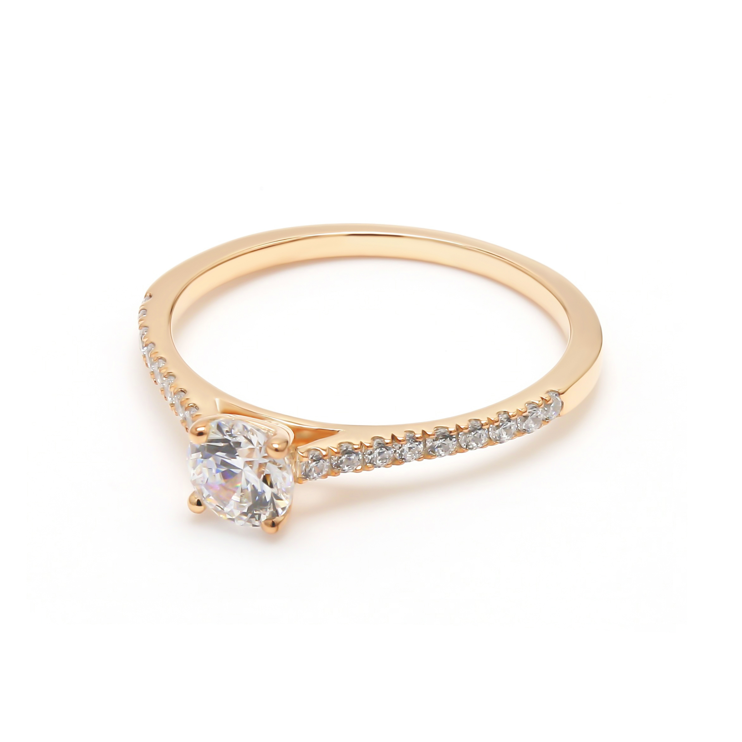 14K Yellow Gold Diamond Engagement Ring