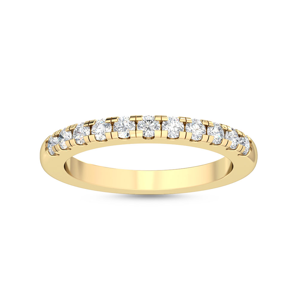 14K Yellow Gold . tw. White Diamond Stackable Ring