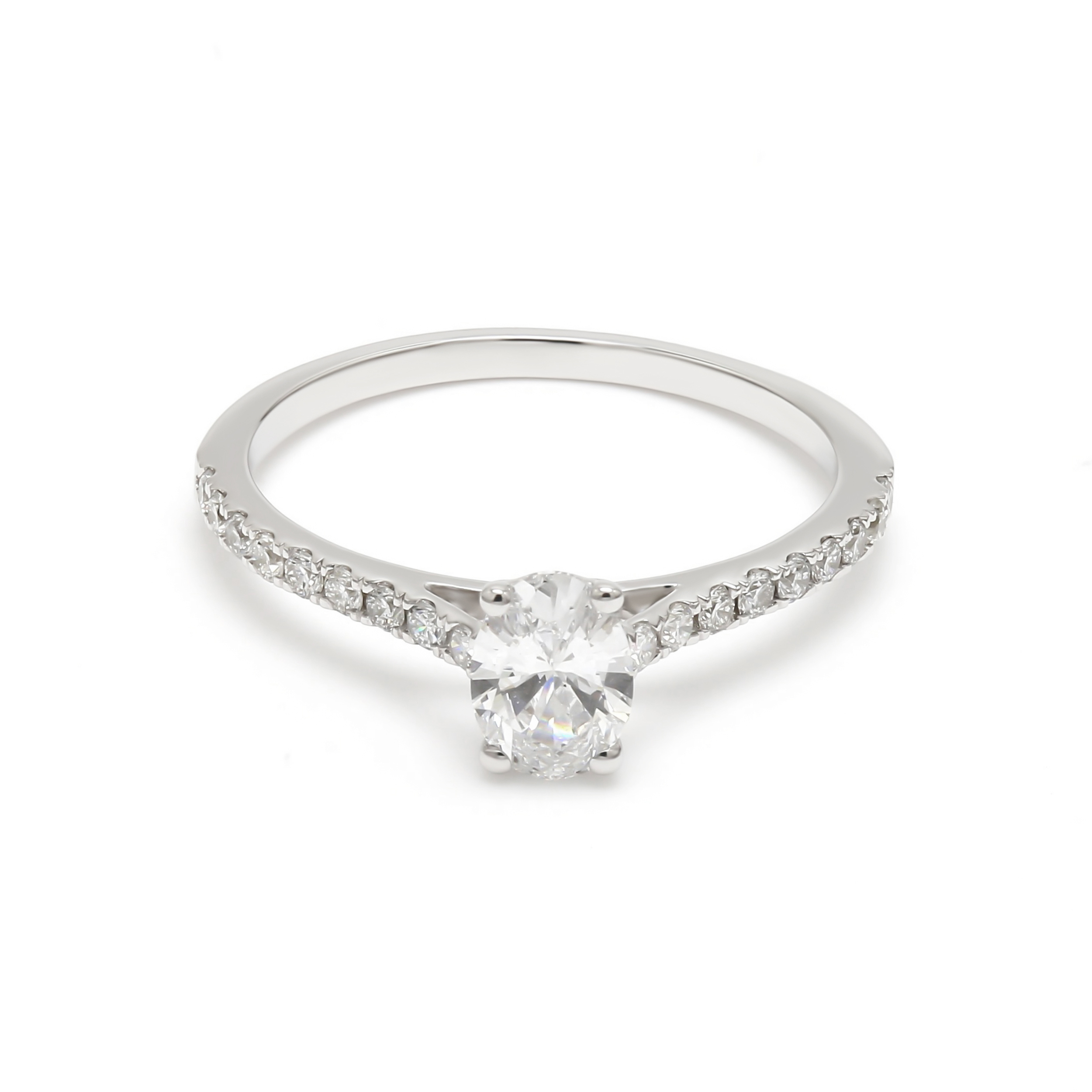 10K White Gold Diamond Engagement Ring