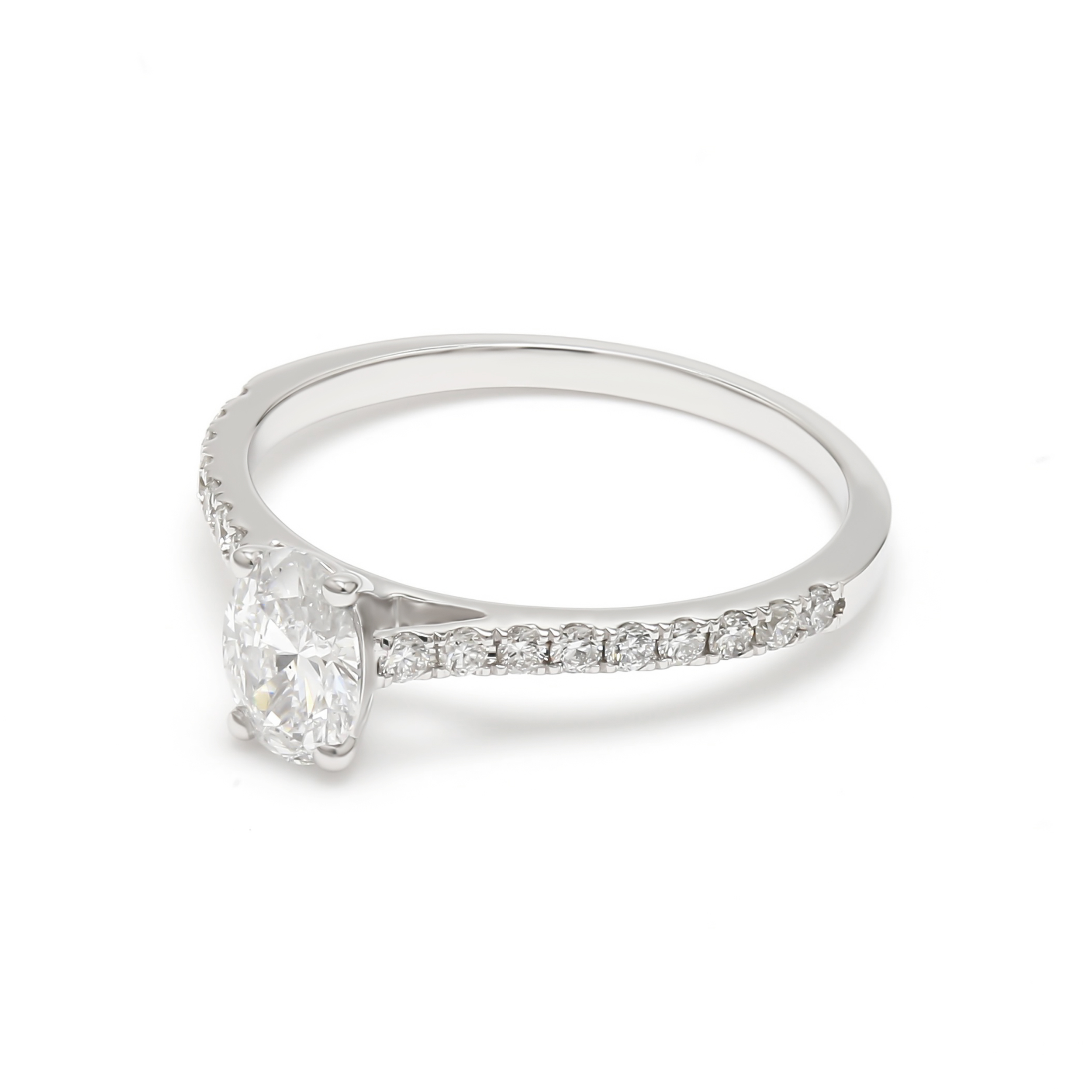 10K White Gold Diamond Engagement Ring