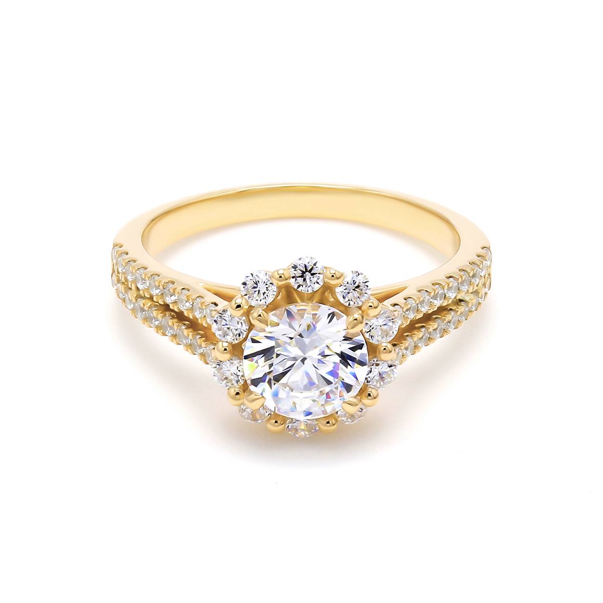 14K Yellow Gold Diamond Engagement Ring