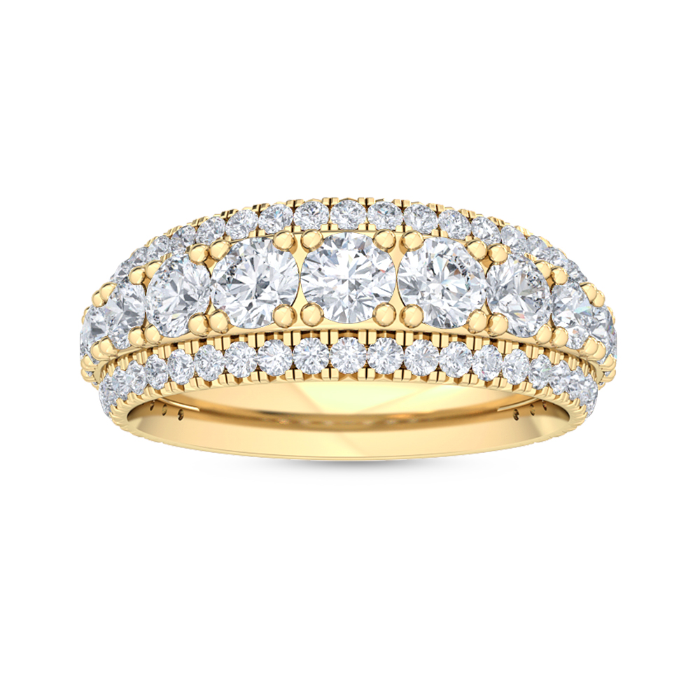 14K Yellow Gold . tw. Diamond Stackable Ring