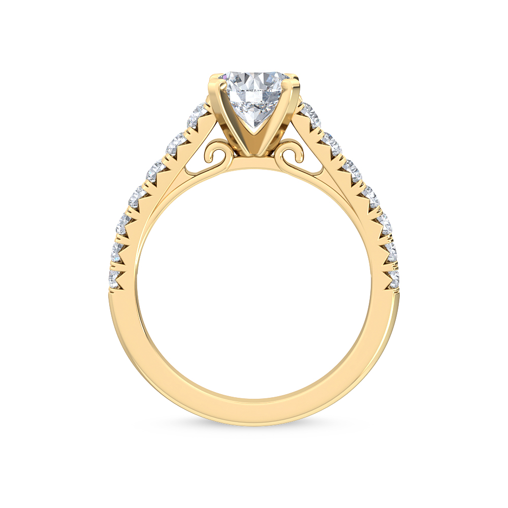 14K Yellow Gold Diamond Engagement Ring
