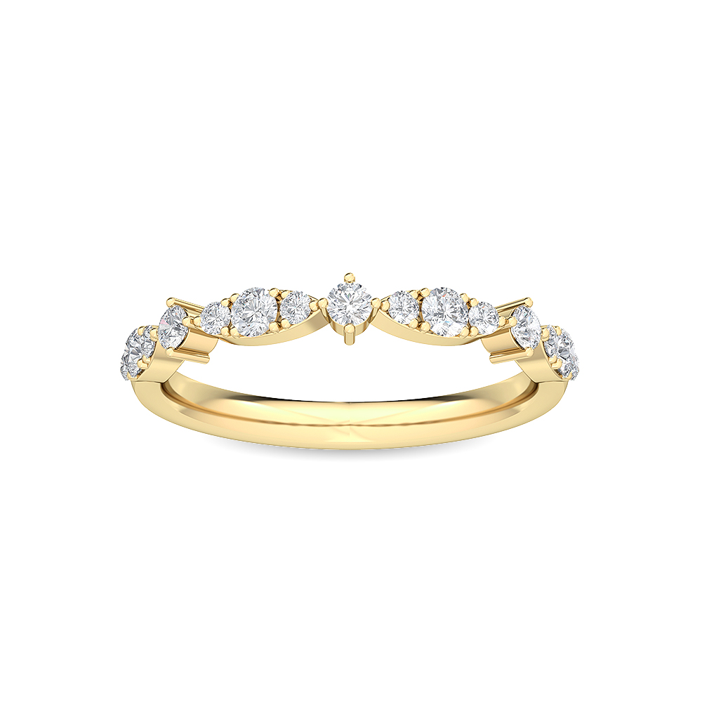 14K Yellow Gold . tw. Diamond Stackable Ring