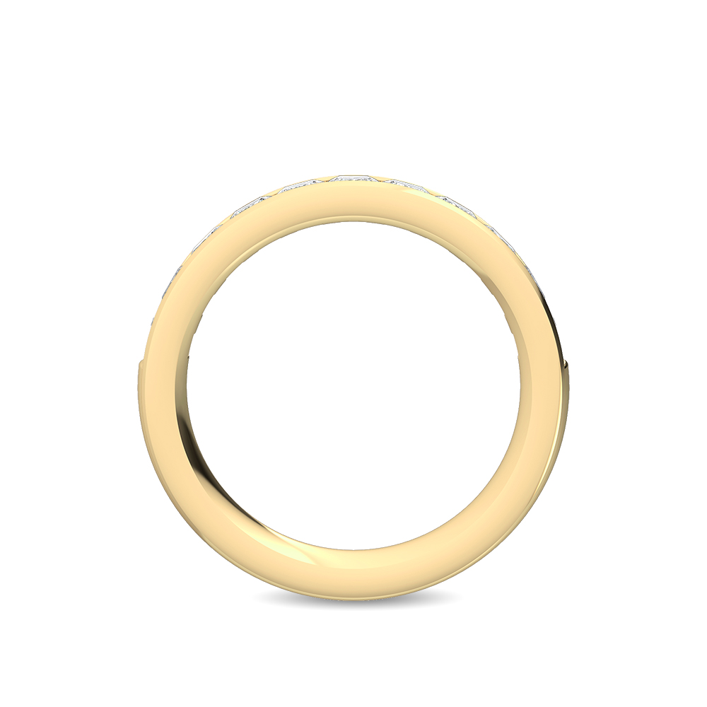 14K Yellow Gold Diamond With Blue Sapphire Stone Stackable Ring