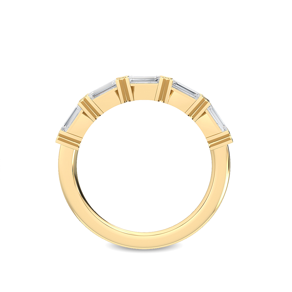 14K Yellow Gold Emerald Cut . tw. Diamond Stackable Ring