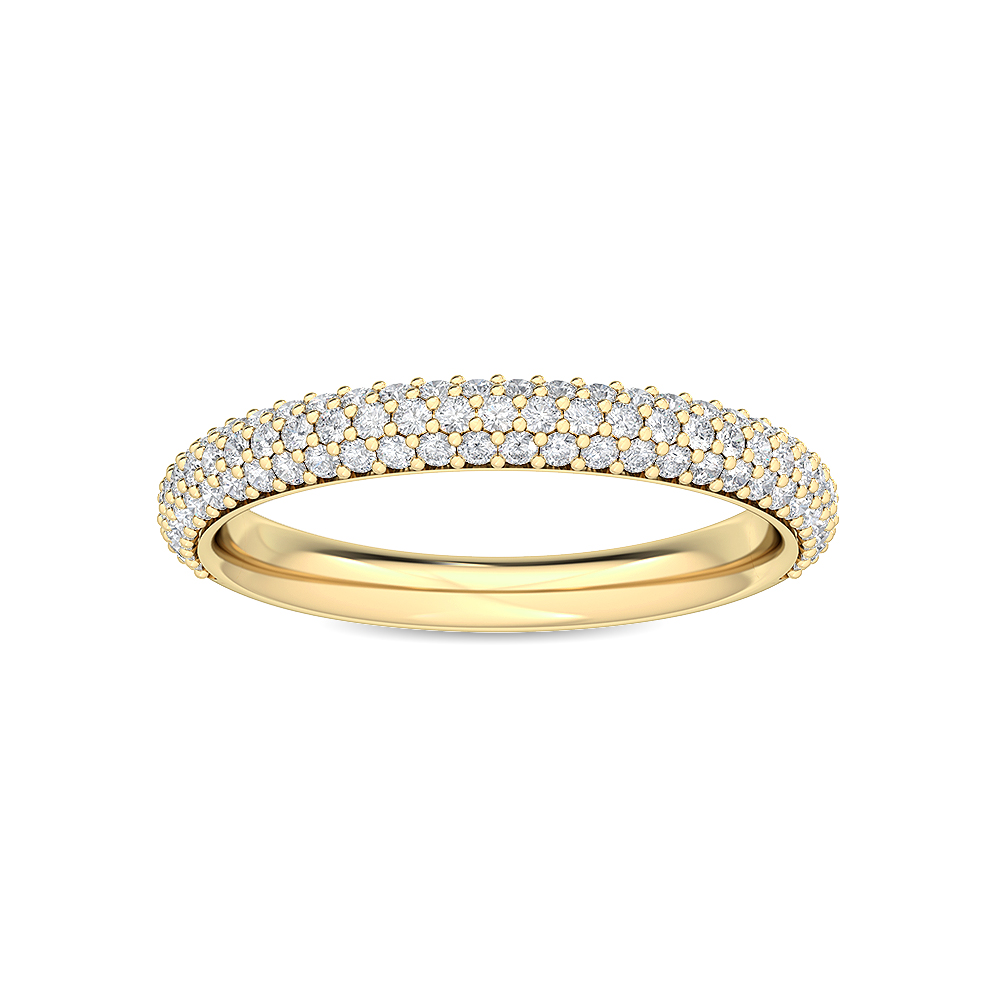 14K Yellow Gold Diamond Stackable Ring