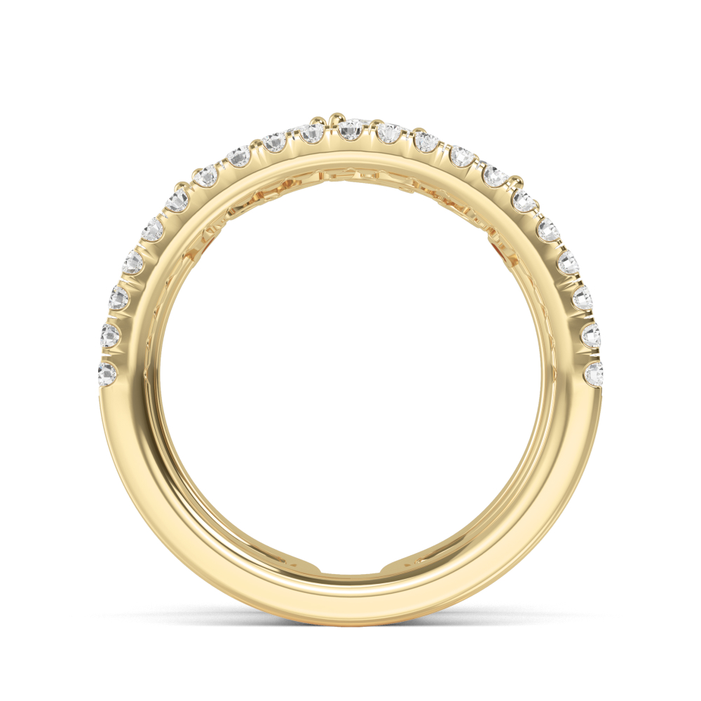 14K Yellow Gold Diamond Stackable Ring