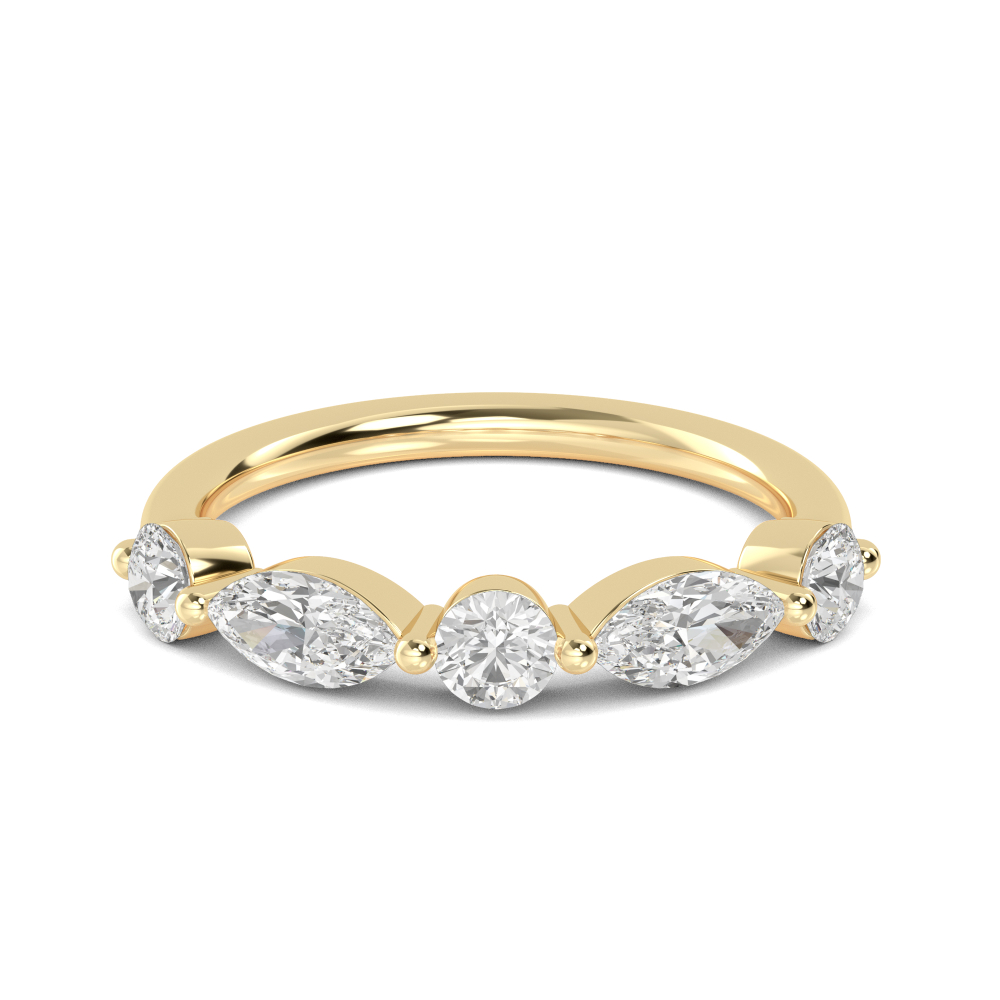 14K Yellow Gold Diamond Stackable Ring