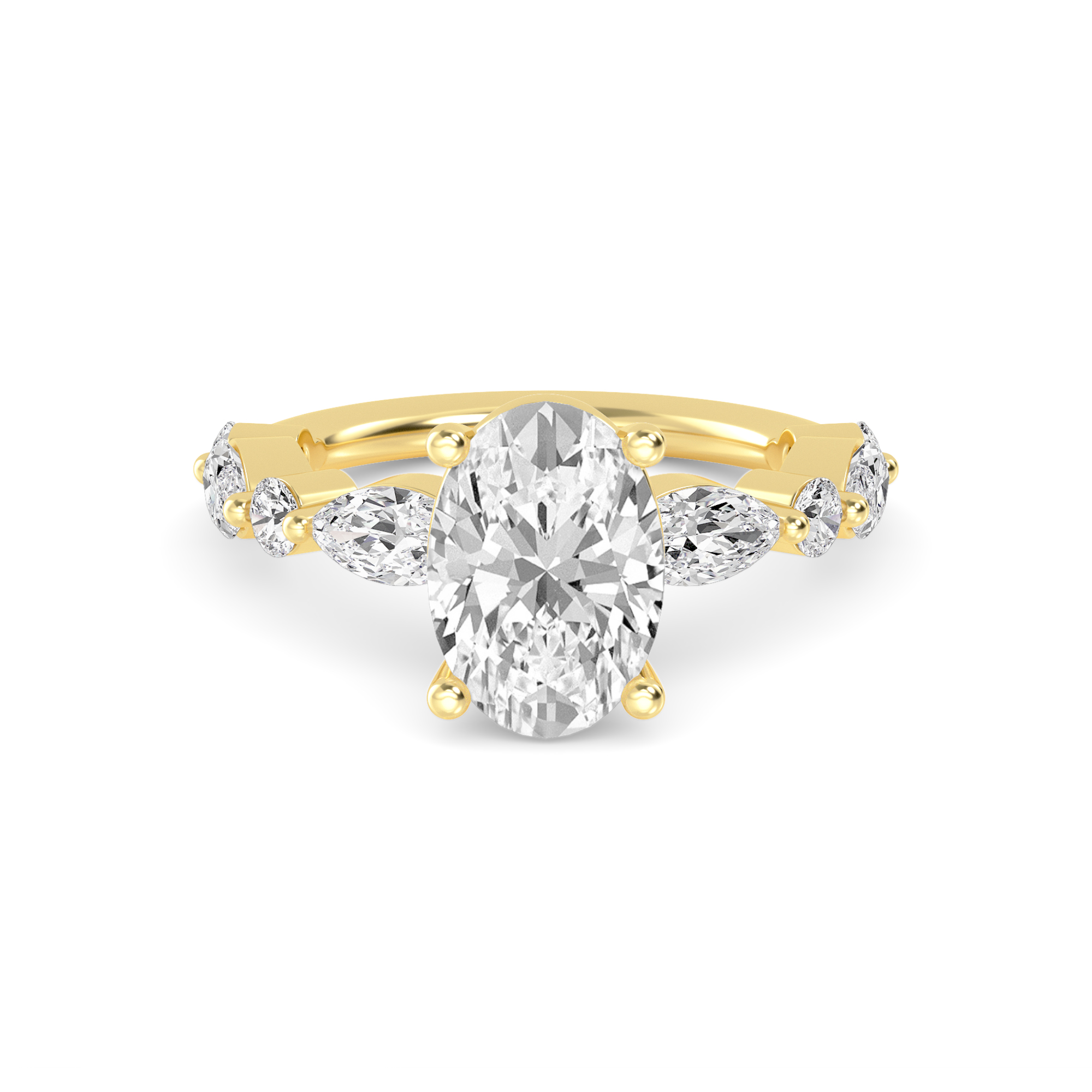 14K Yellow Gold Diamond Engagement Ring