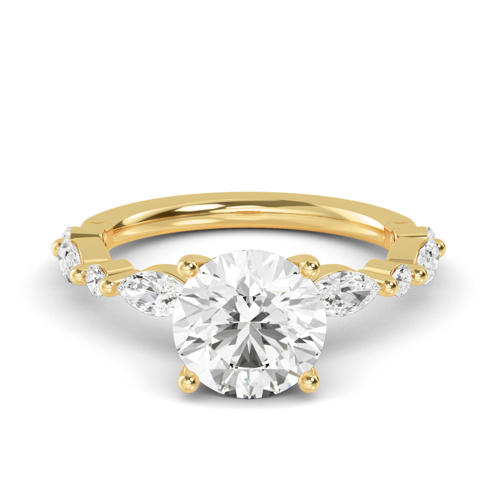 14K Yellow Gold Diamond Engagement Ring