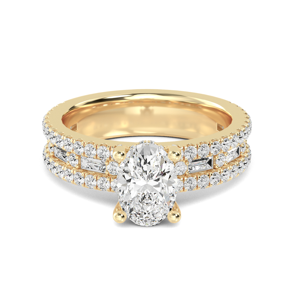 14K Yellow Gold Diamond Engagement Ring