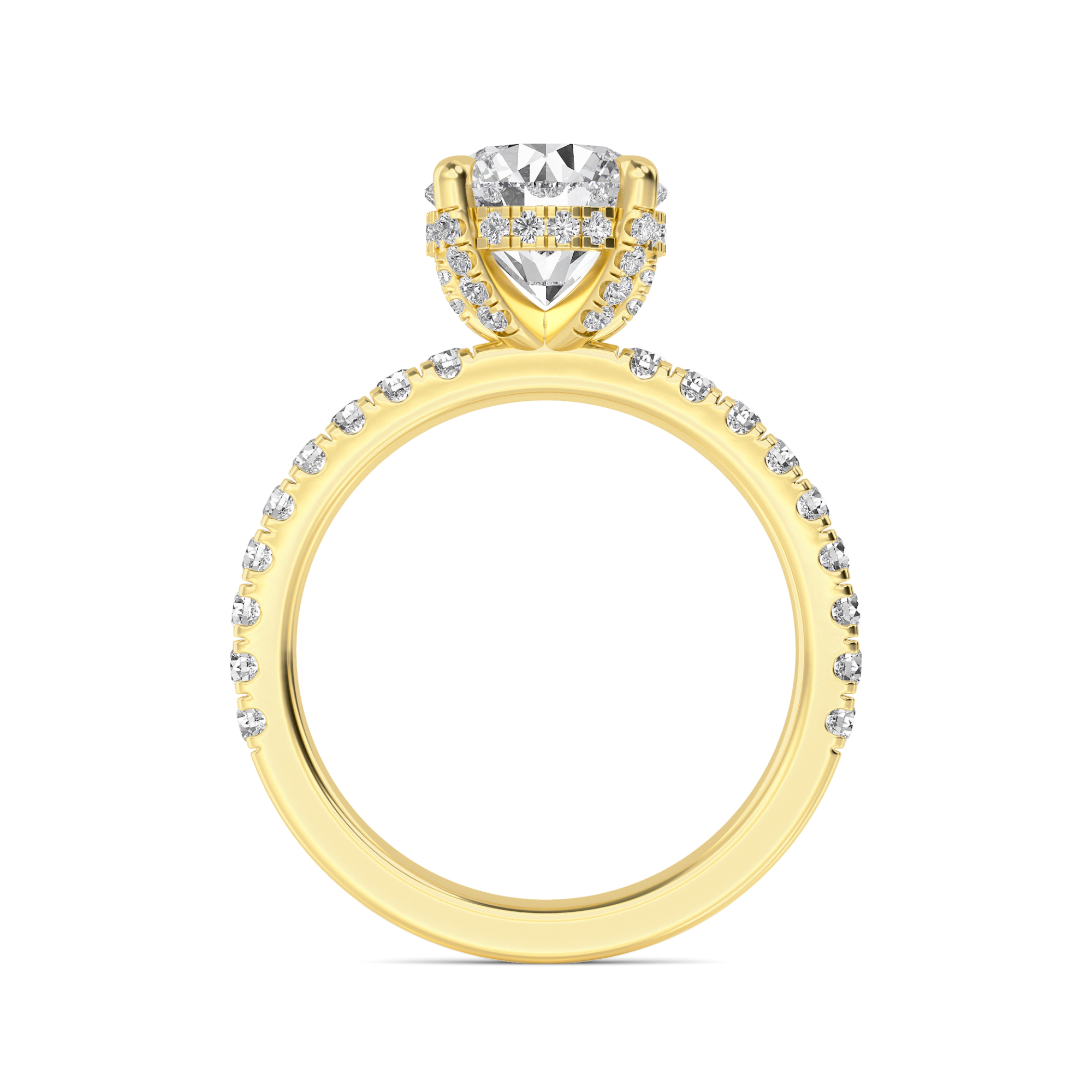 14K Yellow Gold Diamond Engagement Ring