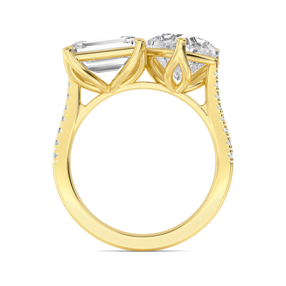 14K Yellow Gold Diamond Toi Et Moi Rings