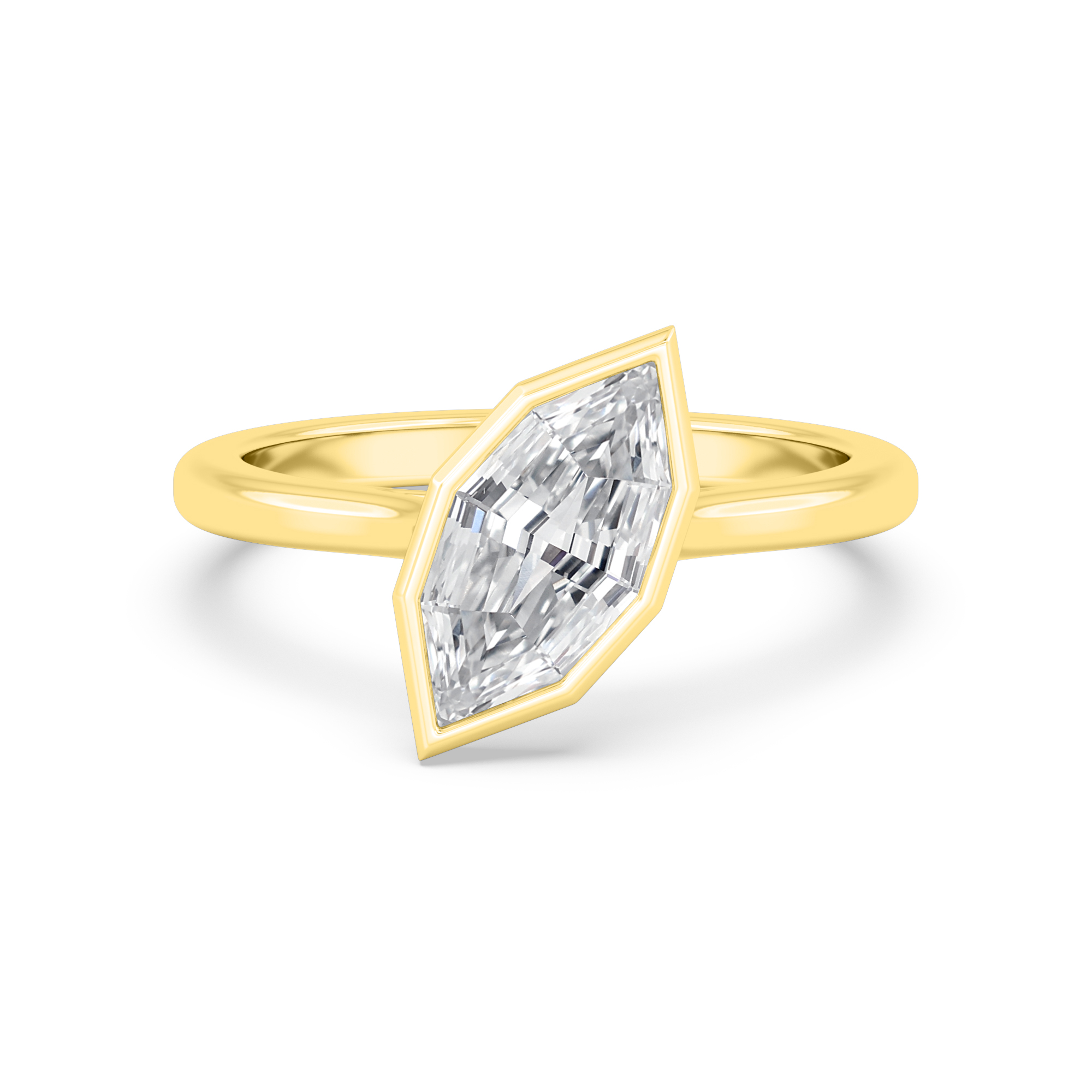 14K Yellow Gold Diamond Engagement Ring