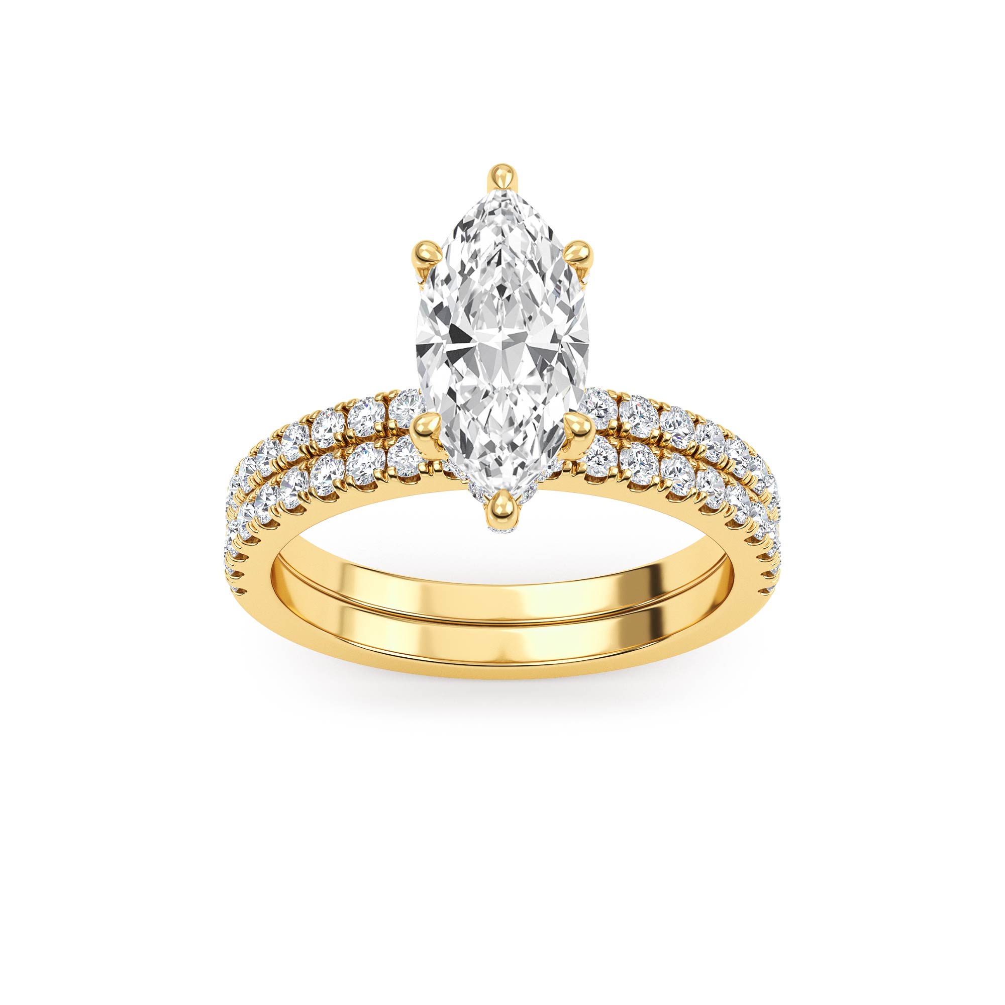 14K Yellow Gold Diamond Engagement