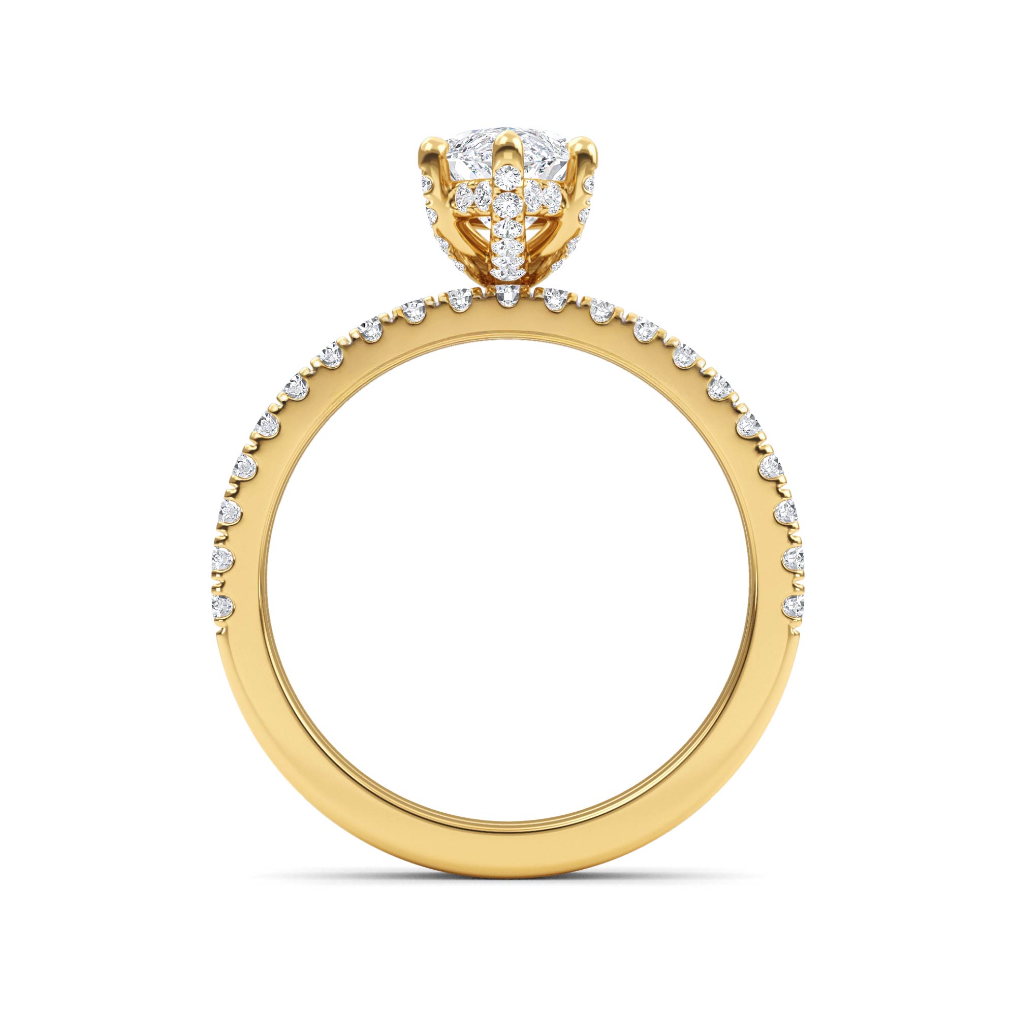 14K Yellow Gold Diamond Engagement