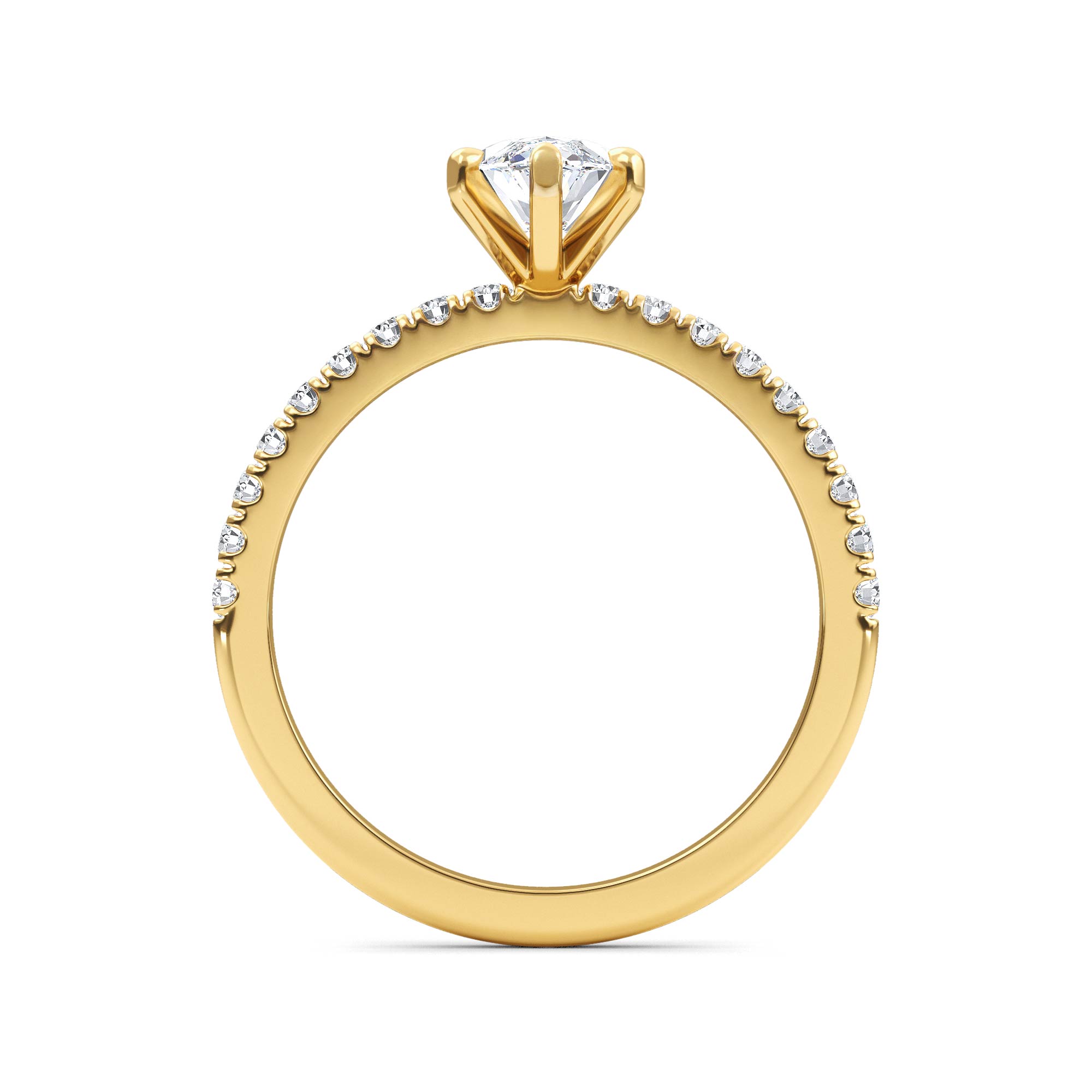 14K Yellow Gold Diamond Engagement Ring