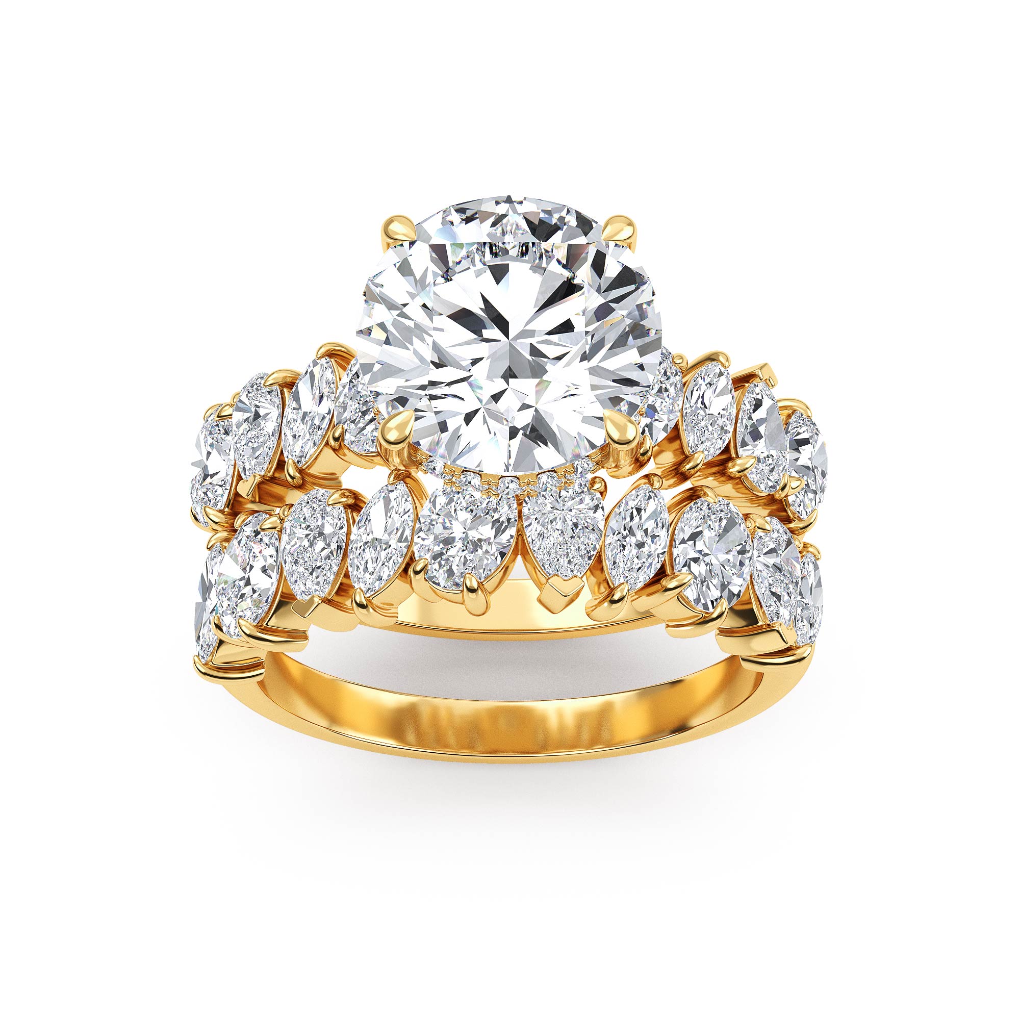 14K Yellow Gold Diamond Engagement Ring