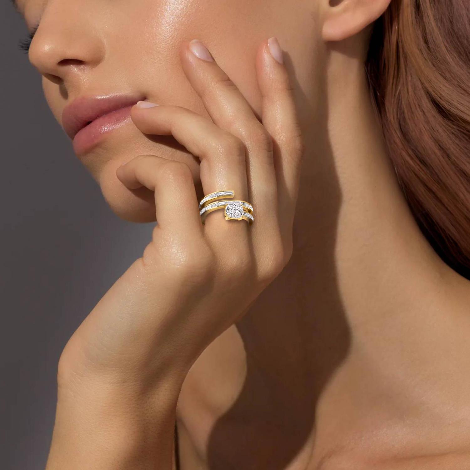 14K Yellow Gold Diamond Ring _D